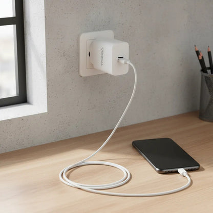 Cargador Pared Usb Cable Tipo C Carga Rapida Celular 18w Blanco