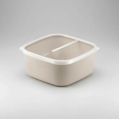 Pote Recipiente Tupper Plástico Tapa Transparente 1.1l Beige