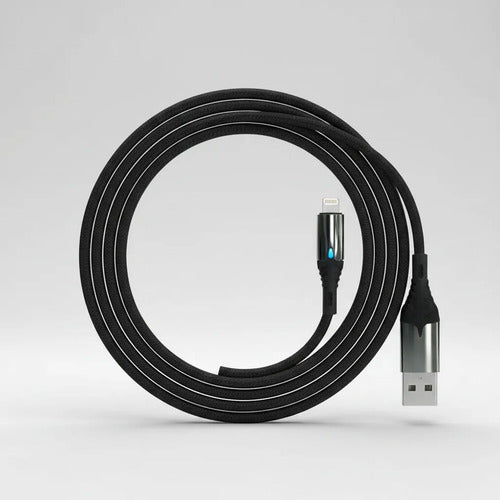 Cable Ios Carga Rapida 5.1a Led Reforzado 1m Carga Y Datos Negro