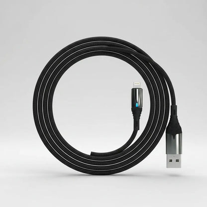 Cable Ios Carga Rapida 5.1a Led Reforzado 1m Carga Y Datos Negro