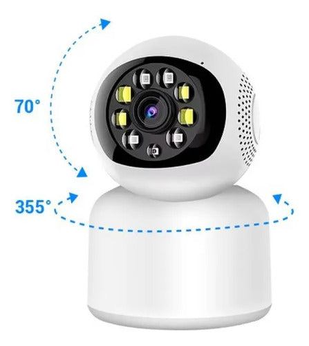 Camara Vigilancia Robotica Wifi Inteligente App Tuya Full Hd Blanco
