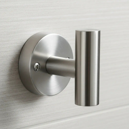Gancho Perchero Baño Acero Pared Toalla Acero 6.5x5.5cm Plateado