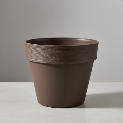 Maceta Jardín Plástica Redonda Liviana 30x26cm Planta Flores Gris