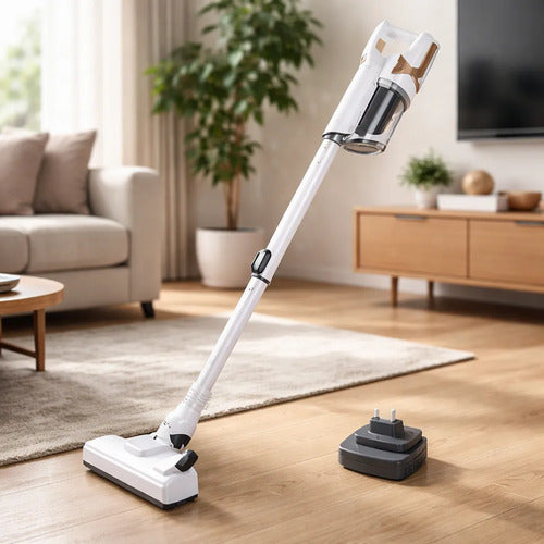 Aspiradora Inalambrica Recargable Baterias Litio Motor Cobre Blanco