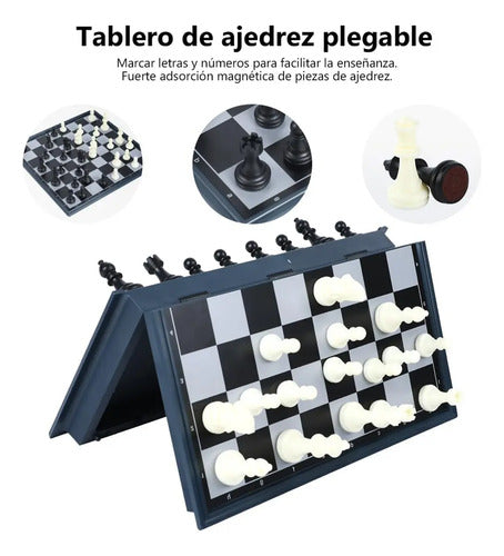 Ajedrez Magnetico Plegable Tablero Fichas Abs Juego De Mesa