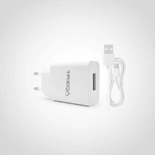 Cargador Pared Usb Cable Tipo C Carga Rapida Celular 18w Blanco