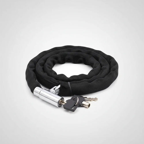 Candado Cadena Bicicleta Moto Acero Alta Seguridad Tela 85cm Negro
