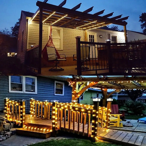 Guia Solar Guirnalda Luces Led Calidas Lamparas Decorar 10mt