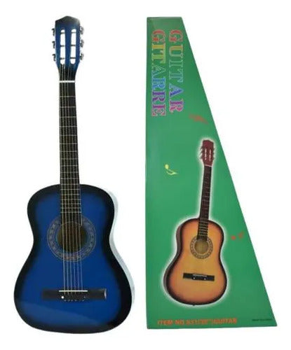 Guitarra Clásica Criolla 38 Pulgadas Madera 6 Cuerdas 97cm Azul
