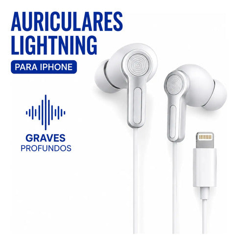 Auriculares In Ear Para Ios Con Cable Graves Profundos Blanco