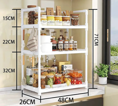 Organizador Rack Cocina Blanco 3 Niveles Mesada Estante Microondas Veoquiero