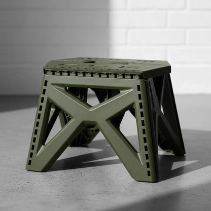 Banco Taburete Plegable Portátil Plástico Reforzado 23cm Mate Verde