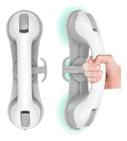 X2 Agarradera Antideslizante Ventosa Baño Barra Seguridad Blanco Con Gris