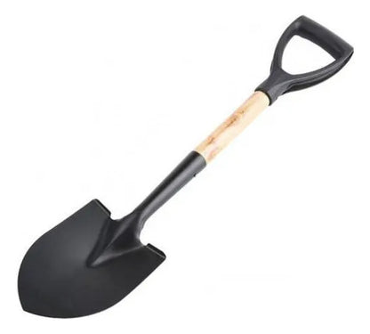 Pala Punta Acero Mango Ergonómico 68cm Jardinería Madera Negro