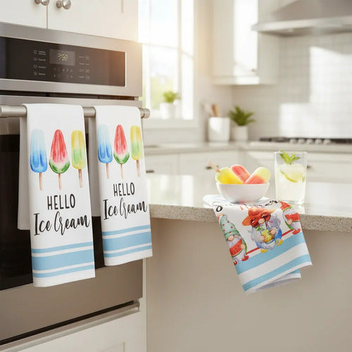 Set De Repasadores Microfibra De Cocina Pack X2 44x70cm Aleatorio