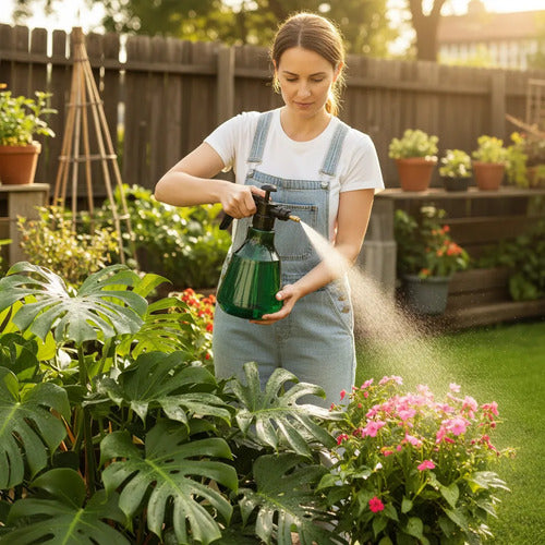 Pulverizador Rociador Manual A Presión 2l Jardinería Verde