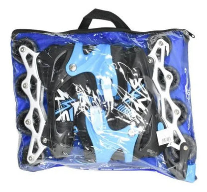 Patines Roller Ajustables Azul 29-43 4 Ruedas Con Luz 39 - 43 Azul