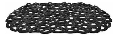 Alfombra Goma Antideslizante Baño Ventosas Diseño 34x64cm Negro