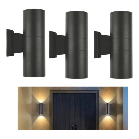 Set X3 Aplique Pared Exterior Luminaria Foco Bidireccional
