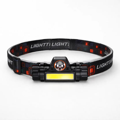 Linterna Frontal Minero Leds Recargable Usb Ajustable 3w Xpe Blanco Frío Potente Y Focalizada Negro Mate