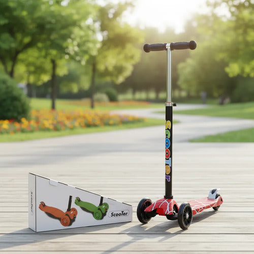 Scooter Infantil 3 Ruedas Luces Altura Regulable 50kg Aleatorio