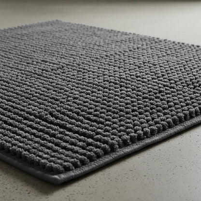 Alfombra Absorbente Suave Poliéster Baño 50x80 Cm Carpetas Gris