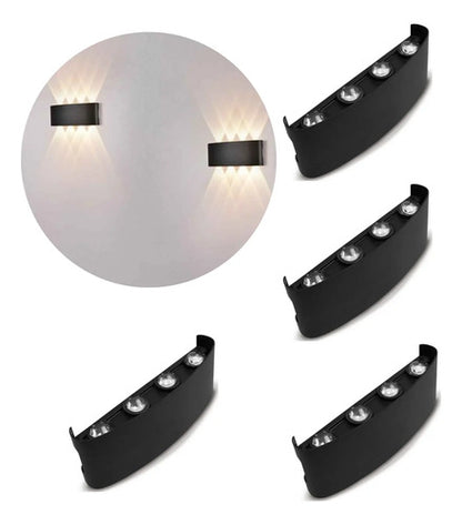 Set X4 Foco Pared Aplique Exterior Lampara Bidireccional