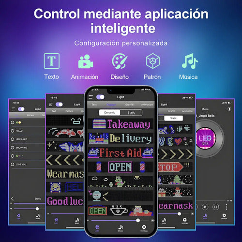 Letrero Led Programable Spardar Para Carro, Ojos De Diablo Y Ángel Con Control Bluetooth Y Usb