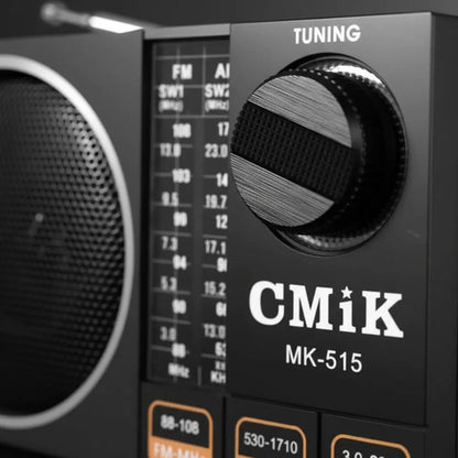 Radio Portátil Recargable Am Fm Sw 3 Bandas Analógica Mini Negro