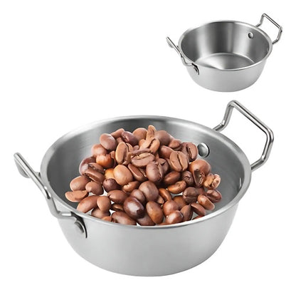 Bowl Redondo Con Asas 12x4cm Acero Inoxidable Plateado