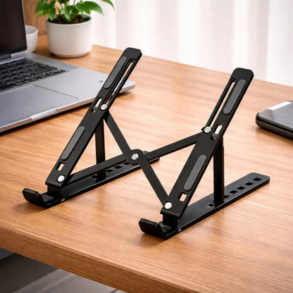 Soporte Plegable Y Ajustable Para Notebook Con Antideslizante, Para 8  A 19  En Plástico Negro