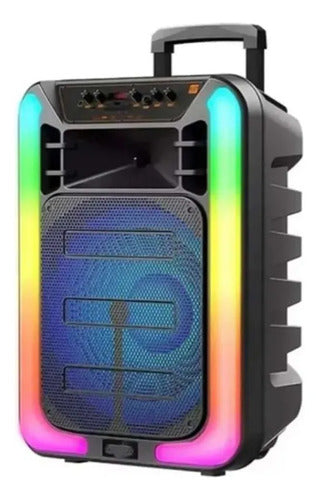 Parlante Portatil Rgb Bluetooth Ios Android Led Microfono Negro Mate Led Rgb Dinámica Multicolor
