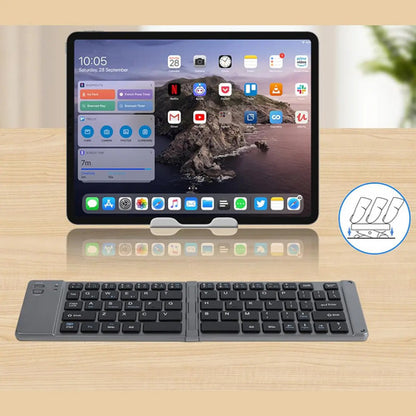 Teclado Inalambrico Plegable Portatil Bluetooth Negro