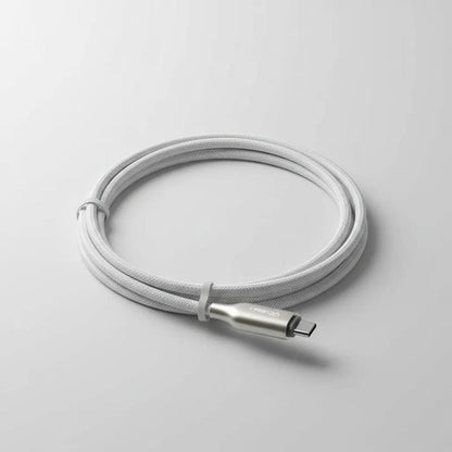 Cable Usb C A C 1.2m 5a Indicador Display Led Reforzado Plateado