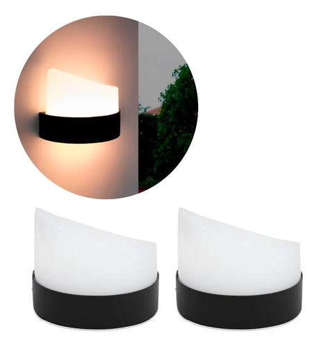 Set X2 Aplique Pared Exterior Luminaria Foco Lampara