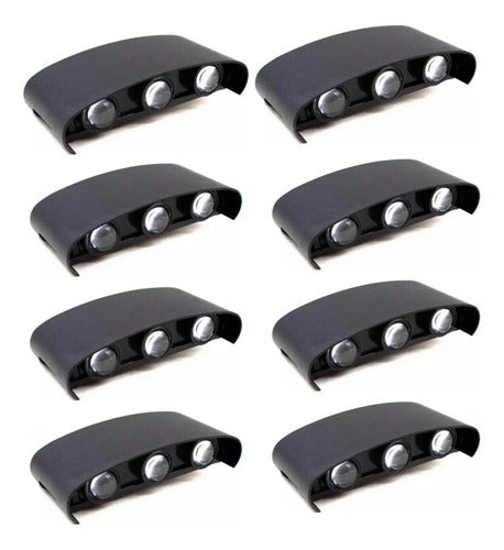 Set X8 Foco Pared Aplique Exterior Luminaria Bidireccional