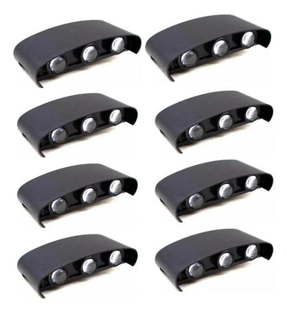 Set X8 Foco Pared Aplique Exterior Luminaria Bidireccional