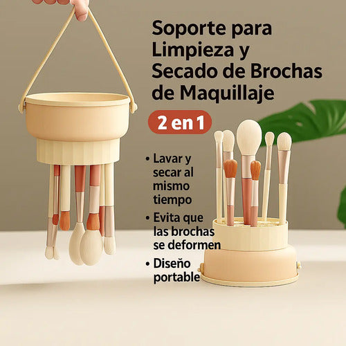 Soporte De Limpieza Y Secado De Brochas Maquillaje Genérica