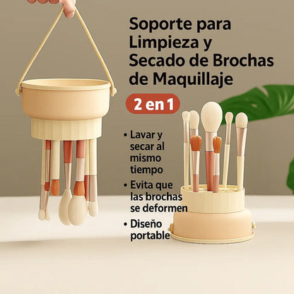 Soporte De Limpieza Y Secado De Brochas Maquillaje Genérica