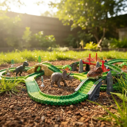 Pista Dinosaurios Flexible 270 Piezas Vehículo Y Accesorios Verde