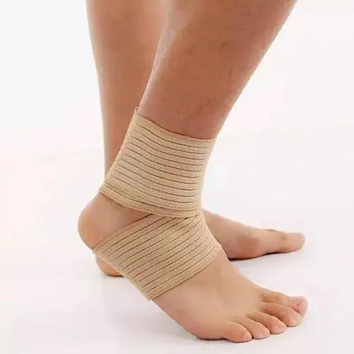 Venda Elastica De Compresion Para Tobillo Con Velcro 2 Pares Beige