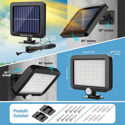 Set X2 Reflector Solar Sensor De Movimiento Foco Exterior Negro Blanco Frío