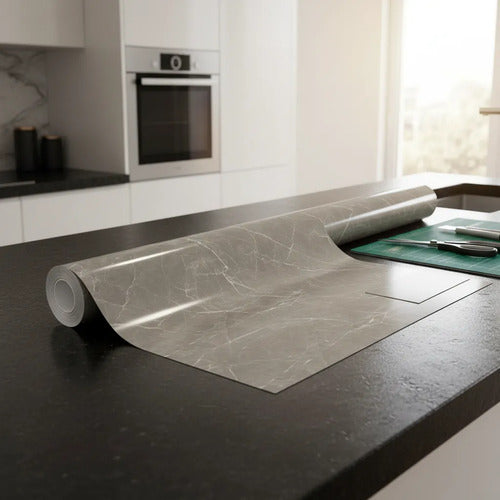 Rollo Lámina Vinilo Autoadhesiva Para Pared 10m Muebles Gris