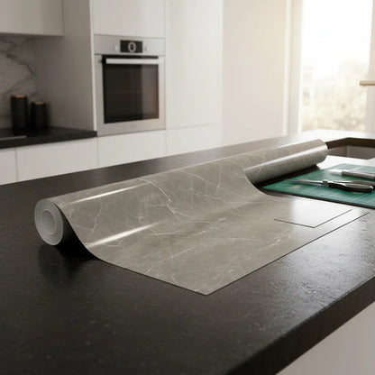 Rollo Lámina Vinilo Autoadhesiva Para Pared 10m Muebles Gris