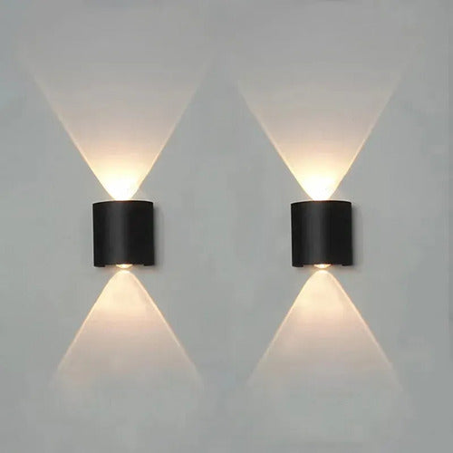 Aplique Exterior Bidireccional Luminaria Foco Lampara Pared Negro