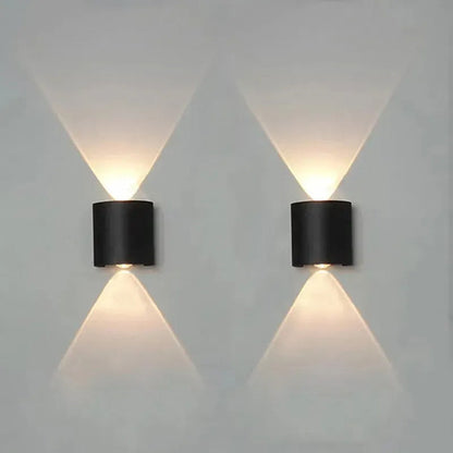 Aplique Exterior Bidireccional Luminaria Foco Lampara Pared Negro
