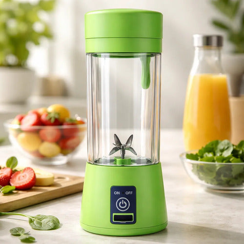 Licuadora Portatil Varios Colores Usb Recargable Vaso Batido Verde
