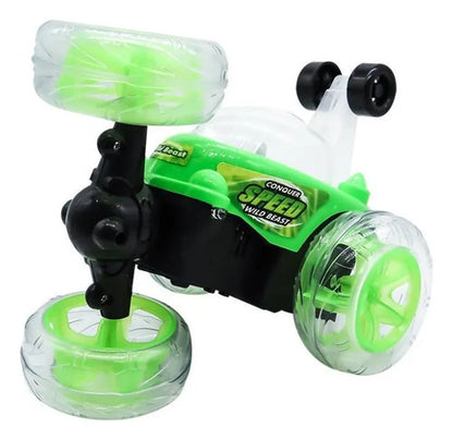 Auto Acrobático Control Remoto 360 Luces Música Recargable Verde