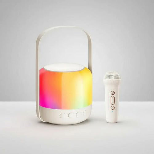 Parlante Bluetooth Portátil Led Rgb C/micrófono Inalámbrico Blanco