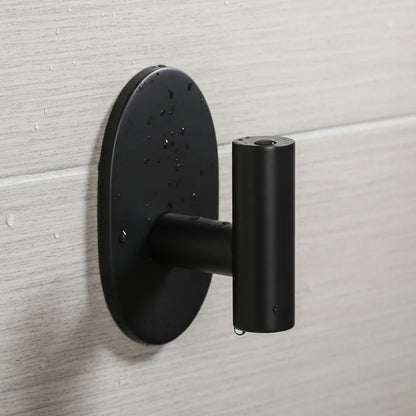 Gancho Perchero Baño Acero Pared 10x6cm Toalla Ropa Negro